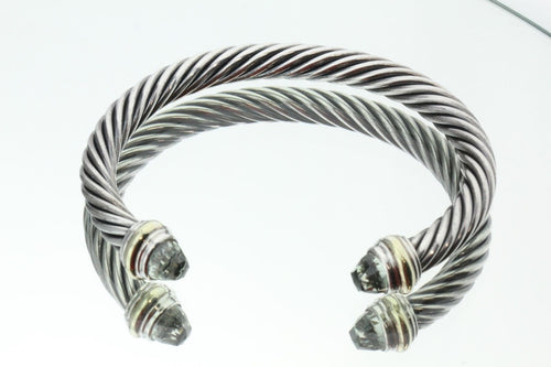 David Yurman Classic Cable with Prasiolite 14K Gold Sterling Bracelet - Queen May