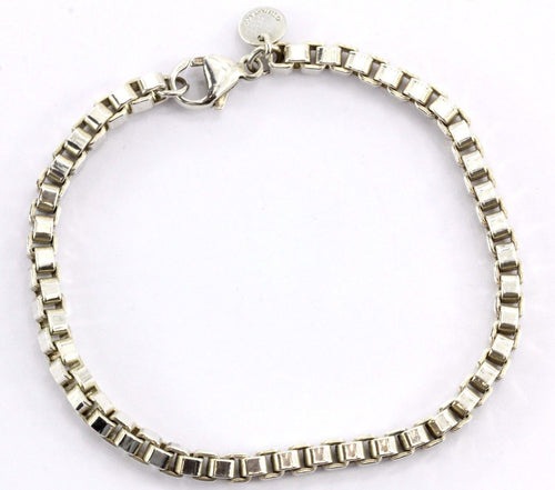 Tiffany & Co. Sterling Silver Venetian Box Link Bracelet - Queen May