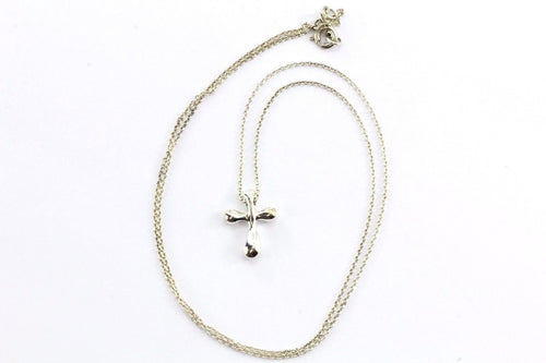 Tiffany & Co Sterling Silver Elsa Peretti Cross Pendant Necklace 20" - Queen May