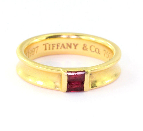 Tiffany & Co 18K Yellow Gold Ruby Stack Band Ring - Queen May
