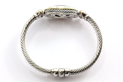 David Yurman Sterling & 18K Smoky Quartz Double Cable Oval Albion Bracelet - Queen May
