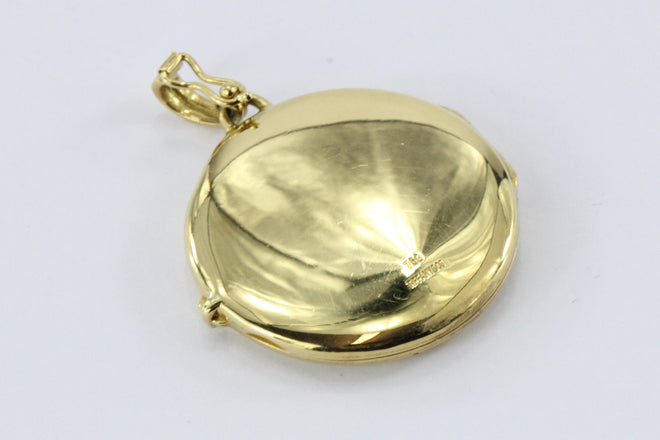 Vintage Tiffany & Co 18K Gold 750 Round Locket Pendant NO MONOGRAM - Queen May