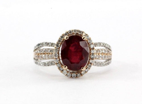 14K White & Rose Gold EFFY Ruby Royale, Diamond & Ruby Ring - Queen May