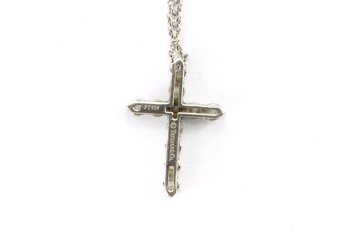 Tiffany & Co Platinum & Diamond Cross Pendant & Necklace - Queen May