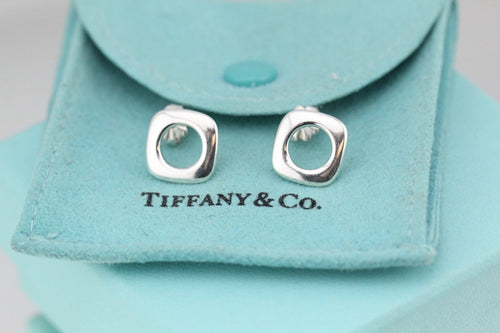 Tiffany & Co Sterling Silver Cushion Earrings - Queen May