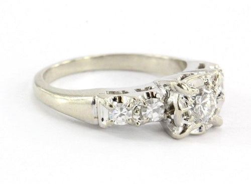 Antique 14K White Gold 1/2 CTTW Ehlers & Co of New York Art Deco Engagement Ring - Queen May