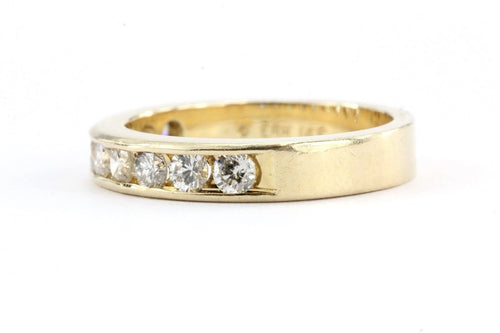 Vintage 14K Gold .75 TCW Diamond Half Eternity Band Exquisite Brand Size 6.25 - Queen May