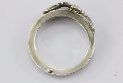 Antique Sterling Silver & 14K Gold Fede Gimmel Ring - Queen May