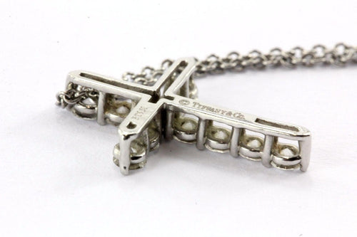 Tiffany & Co Platinum & Diamond Cross Pendant & Necklace - Queen May