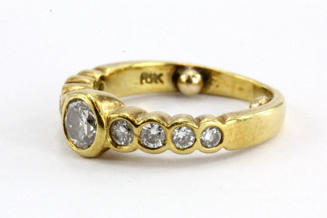 Vintage 18K Gold 1 Carat Total Diamond Engagement Wedding Ring Band - Queen May