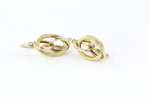 Antique Victorian 9ct gold Infinity Locked Links Earrings - Queen May