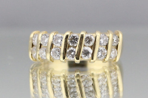 14K Gold 1.5 Carat Diamond Engagement Ring Wedding band Size 6.25 - Queen May