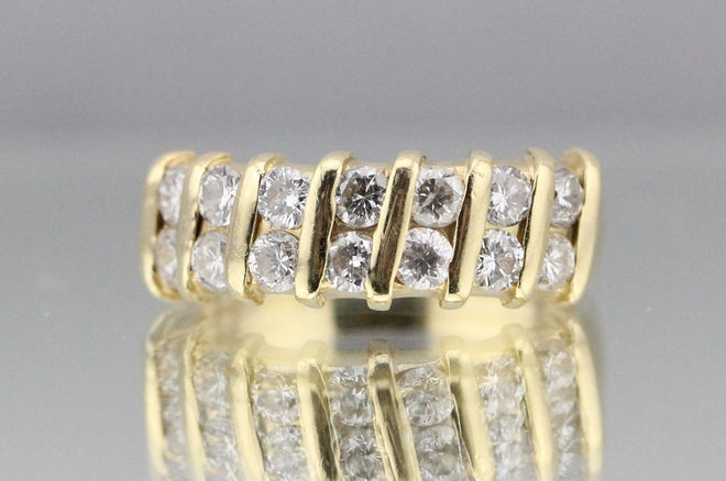 14K Gold 1.5 Carat Diamond Engagement Ring Wedding band Size 6.25 - Queen May