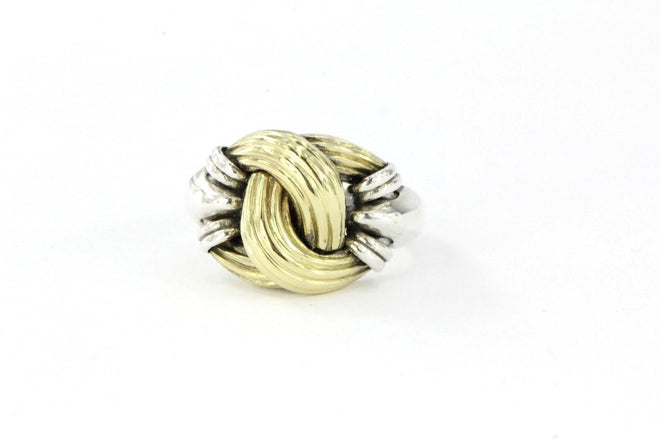 Lagos Sterling Silver & 18K Gold Classic Caviar Medium Knot Ring - Queen May