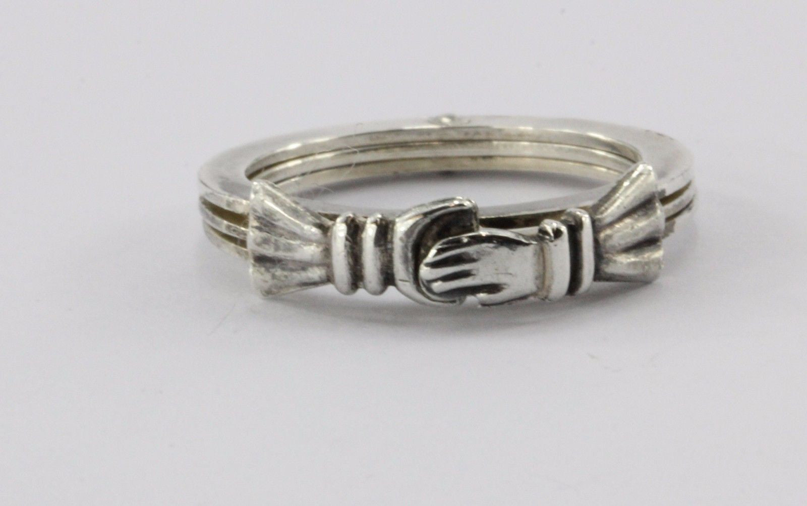 Vintage Sterling Silver Gimmel Fede Heart Ring - Etsy India