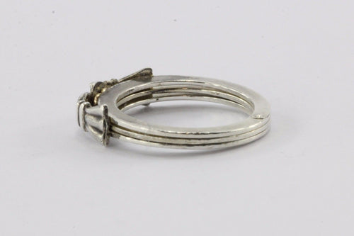 Antique Sterling Silver & 14K Gold Fede Gimmel Ring - Queen May