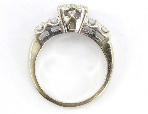 Antique 14K White Gold 1/2 CTTW Ehlers & Co of New York Art Deco Engagement Ring - Queen May