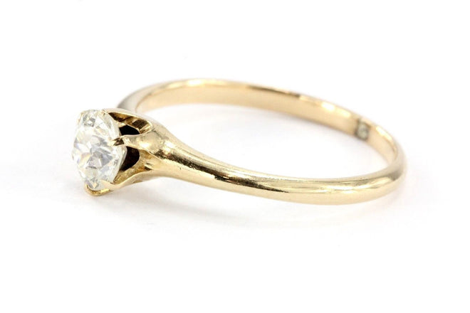 Antique Victorian 14K Gold .60 Carat Old Mine Diamond Engagement Ring - Queen May