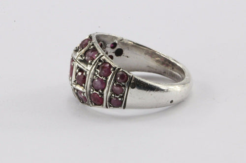 Vintage Art Deco Sterling Silver & Ruby Ring - Queen May