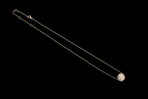 14K Gold Diamond Baguette Barrel Pendant Necklace - Queen May