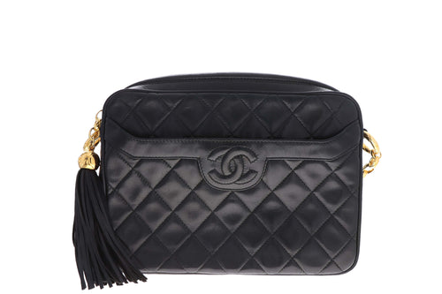Chanel Black Lambskin Pocket Camera Bag Medium - Queen May
