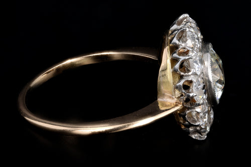 Victorian 18K Yellow Gold 1.42 Carat Old European Diamond Cluster Engagement Ring - Queen May
