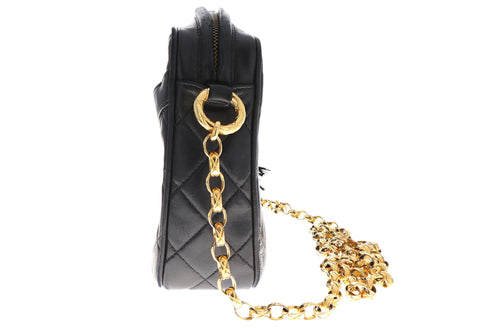 Chanel Black Lambskin Pocket Camera Bag Medium - Queen May