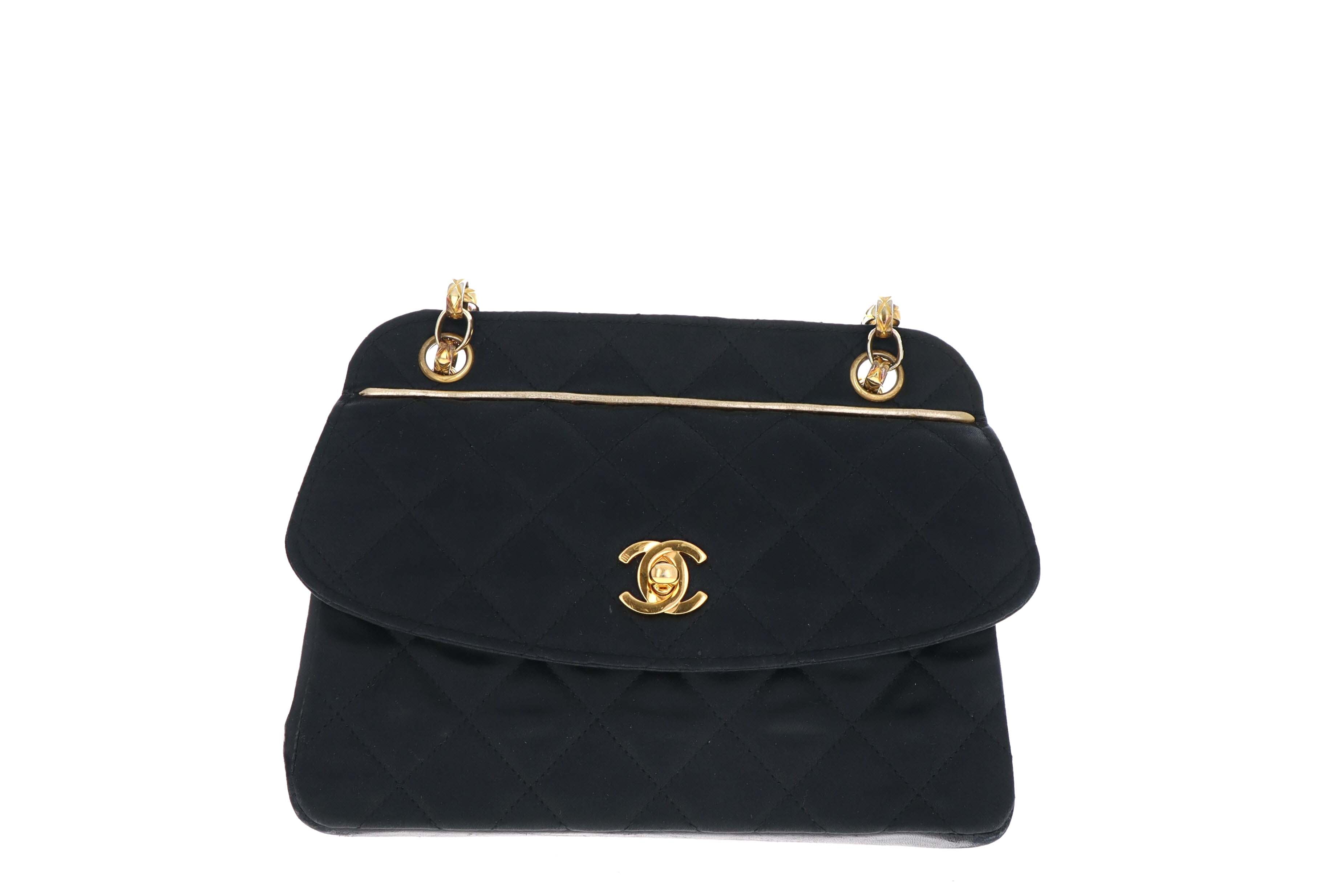 Queen May - Chanel Vintage Satin Bijoux Chain Mini Bag with Wallet