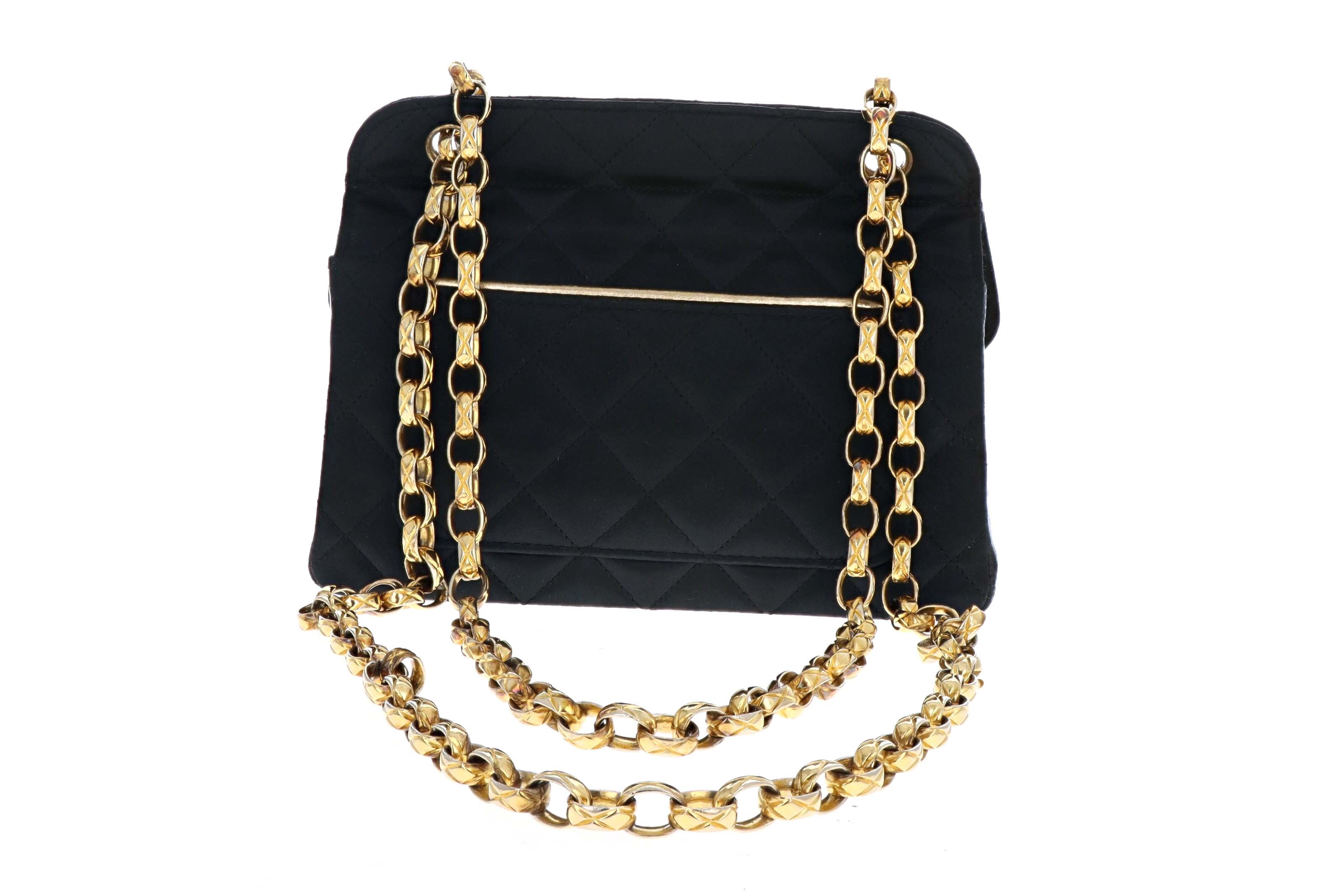 Queen May - Chanel Vintage Satin Bijoux Chain Mini Bag with Wallet