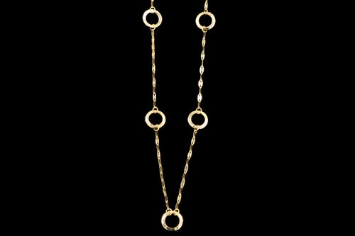 14K Yellow Gold Circle Station Necklace - Queen May