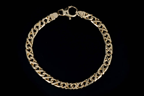 14K Yellow Gold Anchor Link Bracelet - Queen May