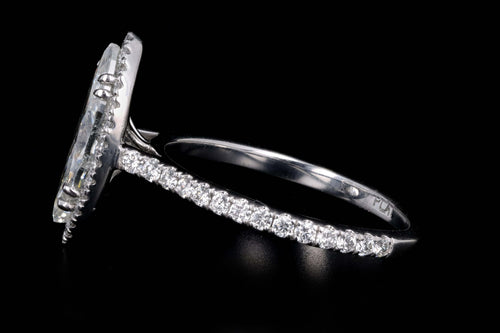 Platinum 1.50 Carat Marquise Cut Diamond Halo Engagement Ring - Queen May