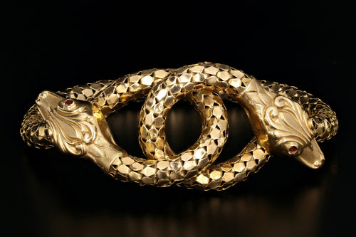 18K Italian Double Snake Bracelet - Queen May