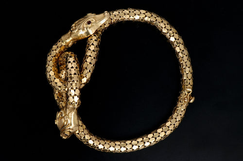 18K Italian Double Snake Bracelet - Queen May