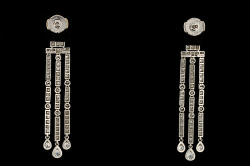 Tiffany & Co Jazz Triple-bar Diamond Drop Earrings in Platinum - Queen May
