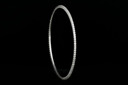 New 14K White Gold 2.87 Carat Diamond Weight Total Bangle - Queen May